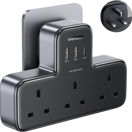 يوجرين موزع الطاقة 6 في 1 – شاحن سريع USB-C متعدد المنافذ مع حماية زيادة التيار