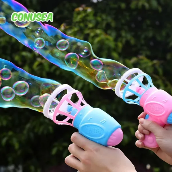 مسدس فقاعات للأطفال يطلق مئات الفقاعات الملونة للحفلات والأنشطة الصيفية